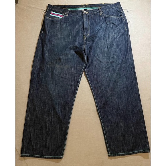 Sean John Jeans Mens 46 Big Blue Denim Straight Loose Pocketed Men 48X30. - Picture 1 of 8